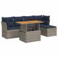 Preview: 6-tlg. Garten-Sofagarnitur mit Kissen Grau Poly Rattan