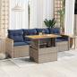 Preview: ARDEBO.de - 5-tlg. Garten-Sofagarnitur mit Kissen Grau Poly Rattan