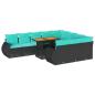 Preview: 11-tlg. Garten-Sofagarnitur mit Kissen Schwarz Poly Rattan