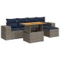 Preview: 6-tlg. Garten-Sofagarnitur mit Kissen Grau Poly Rattan