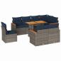 Preview: 9-tlg. Garten-Sofagarnitur mit Kissen Grau Poly Rattan