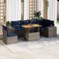 Preview: ARDEBO.de - 7-tlg. Garten-Sofagarnitur mit Kissen Grau Poly Rattan
