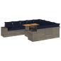Preview: 11-tlg. Garten-Sofagarnitur mit Kissen Grau Poly Rattan
