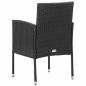 Preview: Gartenst?hle mit Kissen in Schwarz 2 Stk. Schwarz Poly Rattan