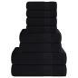 Preview: ARDEBO.de - 8-tlg. Handtuch-Set FROGN Schwarz 360 g/m²