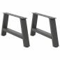 Preview: ARDEBO.de - Couchtischbeine A-Form 2 Stk. Anthrazit 60x(30-31) cm Stahl