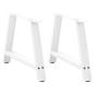 Preview: ARDEBO.de - Couchtischbeine A-Form 2 Stk. Weiß 70x(42-43) cm Stahl