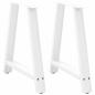 Preview: ARDEBO.de - Esstischbeine A-Form 2 Stk. Weiß 80x(72-73) cm Stahl