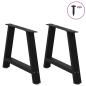 Preview: Couchtischbeine A-Form 2 Stk. Schwarz 60x(42-43) cm Stahl