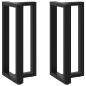 Preview: Bartischbeine T-Form 2 Stk. Schwarz 40x35x(90-91) cm Stahl