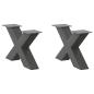 Preview: ARDEBO.de - Couchtischbeine X-Form 2 Stk. Anthrazit 50x(30-31) cm Stahl