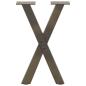 Preview: Couchtischbeine X-Form 2 Stk. Naturstahl 38x(42-43) cm Stahl