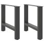 Preview: ARDEBO.de - Couchtischbeine Anthrazit 2 Stk. 60x(42-43) cm Stahl
