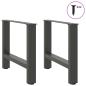 Preview: Couchtischbeine Anthrazit 2 Stk. 60x(42-43) cm Stahl
