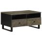 Preview: ARDEBO.de - Couchtisch Schwarz 80x54x40 cm Massivholz Mango