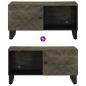 Preview: Couchtisch Schwarz 80x50x40 cm Massivholz Mango