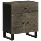 Preview: ARDEBO.de - Nachttisch Schwarz 50x33x60 cm Massivholz Mango