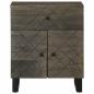 Preview: Nachttisch Schwarz 50x33x60 cm Massivholz Mango