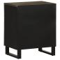 Preview: Nachttisch Schwarz 50x33x60 cm Massivholz Mango