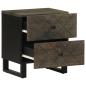 Preview: Nachttische 2 Stk. Schwarz 40x33x46 cm Massivholz Mango