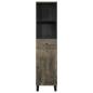 Preview: Badschrank Schwarz 38x33x160 cm Massivholz Mango