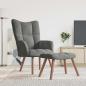 Preview: ARDEBO.de - Relaxsessel mit Hocker Dunkelgrau Samt