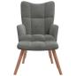 Preview: Relaxsessel mit Hocker Dunkelgrau Samt