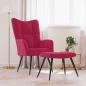 Preview: ARDEBO.de - Relaxsessel mit Hocker Weinrot Samt