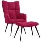 Preview: Relaxsessel mit Hocker Weinrot Samt
