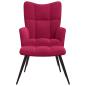 Preview: Relaxsessel mit Hocker Weinrot Samt