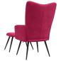 Preview: Relaxsessel mit Hocker Weinrot Samt