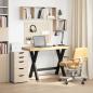 Preview: Schreibtisch NOAIN X-Form-Beine 120x50x75 cm Massivholz Kiefer