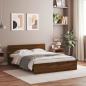 Preview: ARDEBO.de - Bettgestell mit Kopfteil Braun Eichen-Optik 140x190 cm