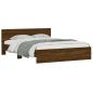 Preview: Bettgestell mit Kopfteil Braun Eichen-Optik 140x190 cm