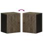 Preview: Bad-Wandschrank Schwarz 38x33x48 cm Massivholz Mango