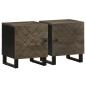 Preview: ARDEBO.de - Nachttische 2 Stk. Schwarz 40x33x46 cm Massivholz Mango