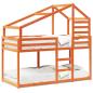 Preview: Etagenbett mit Dach Wachsbraun 90x190 cm Massivholz Kiefer