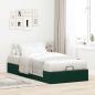 Preview: Ottoman-Bett ohne Matratze Dunkelgrün 90x190 cm Samt