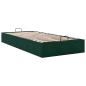 Preview: Ottoman-Bett ohne Matratze Dunkelgrün 90x190 cm Samt