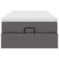 Preview: Ottoman-Bett mit Matratze Grau 90x190 cm Kunstleder