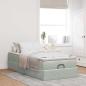 Preview: Ottoman-Bett mit Matratze Hellgrau 90x190 cm Samt