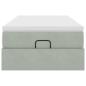 Preview: Ottoman-Bett mit Matratze Hellgrau 90x190 cm Samt
