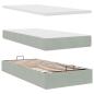 Preview: Ottoman-Bett mit Matratze Hellgrau 90x190 cm Samt