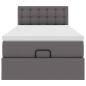 Preview: Ottoman-Bett mit Matratze Grau 90x190 cm Kunstleder