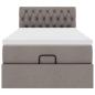 Preview: Ottomane Bett mit Matratze & LEDs Taupe 90x200 cm Stoff