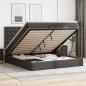 Preview: ARDEBO.de - Ottoman-Bett mit Matratzen & LEDs Schwarz 200x200 cm Kunstleder