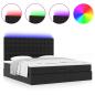 Preview: Ottoman-Bett mit Matratzen & LEDs Schwarz 200x200 cm Kunstleder
