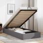 Preview: ARDEBO.de - Ottoman-Bett ohne Matratze Grau 90x190 cm Kunstleder