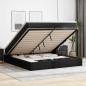 Preview: ARDEBO.de - Ottoman-Bett mit Matratzen Schwarz 200x200 cm Kunstleder