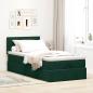Preview: Ottoman-Bett mit Matratze Dunkelgrün 80x200 cm Samt